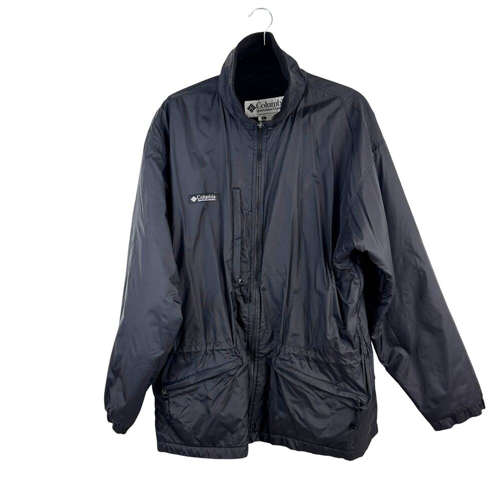 VINTAGE GORPCORE Columbia Jacket – Black Fleece Lined Waterproof‎ – Size L